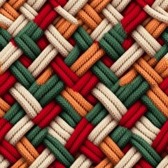 Fabric knitted seamless pattern with geometric shape spots. bright colors background for knitwear design or print, modern strips mat, Generative AI illustration
