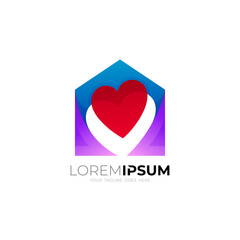 House care logo design template, heart icon, clinic icons, hospital logos