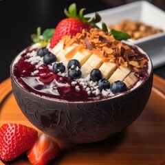 acai fruit cake with berries