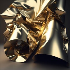 golden christmas bells with ribbon