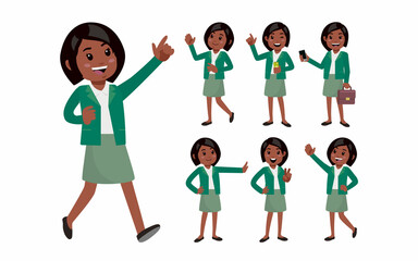 Set of people with different poses