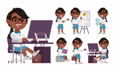 Set of people with different poses