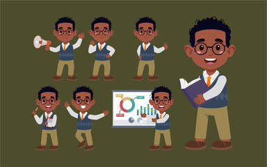 Set of people with different poses