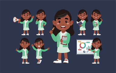 Set of people with different poses