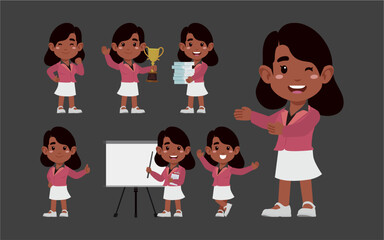 Set of people with different poses