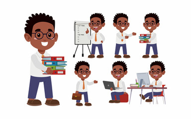 Set of people with different poses