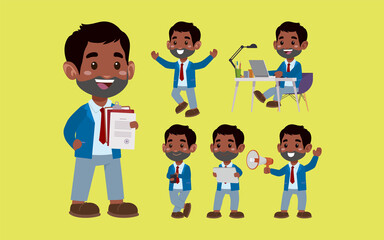 Set of people with different poses