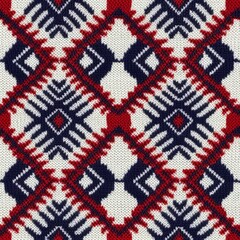 Fabric knitted seamless pattern with geometric shape spots. bright colors background for knitwear design or print, modern strips mat, Generative AI illustration