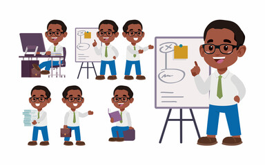 Set of people with different poses