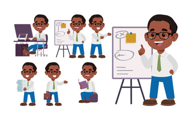 Set of people with different poses