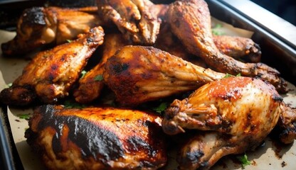 Obraz na płótnie Canvas grilled chicken on the grill