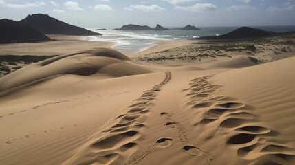 Fototapeta na wymiar Lencois Sand Dunes Brazil sand dunes in the desert