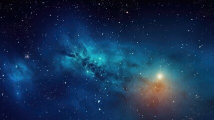 Panorama view universe space shot of milky way galaxy lights in the night background with stars