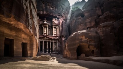 Petra Jordan cave temple in the cave