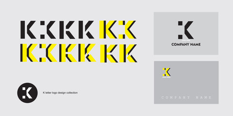 Modern minimalist K letter symbol logo design vector collection