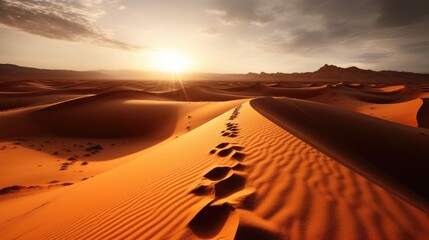 Sahara Desert Africa sand dunes in the desert - obrazy, fototapety, plakaty