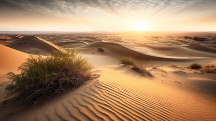 Fototapeta na wymiar Sahara Desert Africa sunset in the desert