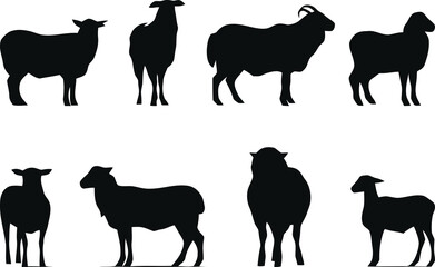 sheep and goat silhouettes