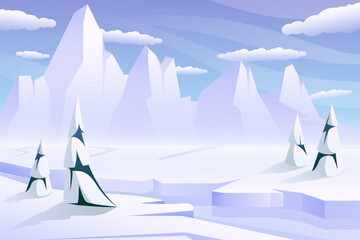 Winter Scene Flat Design Illustration