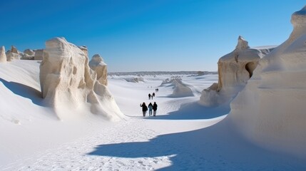 snow covered mountains white sand desert
