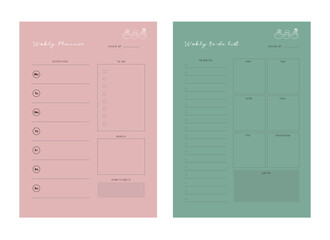 2 set of (smile Bean) Weekly Planner. 