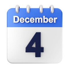 3d calendar december icon illustration render