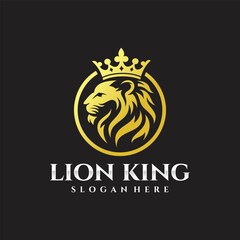 Imperial Lion Head Luxury Logo Design Vector Template
