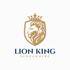 Imperial Lion Head Luxury Logo Design Vector Template