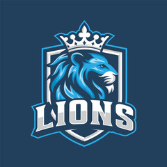 Lions mascot logo design illustration for sport or e-sport team