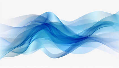 Dynamic Blue Wave: Abstract Vector Illustration on Transparent Background, Generative AI