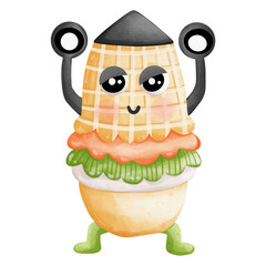 watercolor corn education, Education Back to School concept, kids illustration