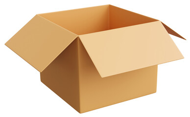 Carton box 3D rendering object icon illustration