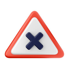 Obraz premium 3d caution warning danger alert sing icon illustration render