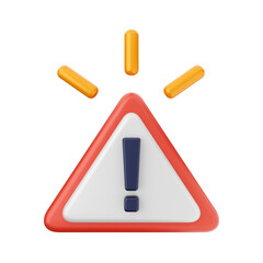 3d caution warning danger alert sing icon illustration render