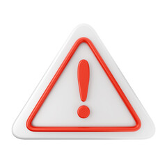 3d caution warning danger alert sing icon illustration render