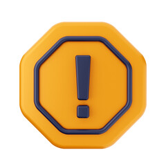 3d caution warning danger alert sing icon illustration render