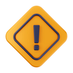 3d caution warning danger alert sing icon illustration render