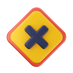 Obraz premium 3d caution warning danger alert sing icon illustration render