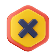 Obraz premium 3d caution warning danger alert sing icon illustration render