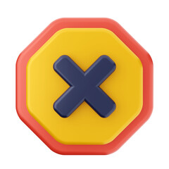 Obraz premium 3d caution warning danger alert sing icon illustration render
