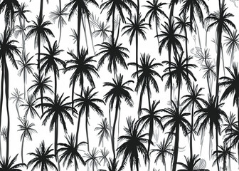 Fototapeta na wymiar abstract tropical background, wallpaper of palm trees, summer holiday concept created with generative ai technology