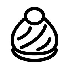 スイーツ、モンブランを表すラインスタイルのアイコン