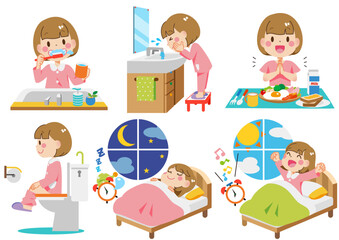 健康的で規則正しい生活を送る女の子