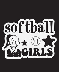 Softball Mom. Baseball T-Shirt design, Vector graphics, typographic posters, or banners.