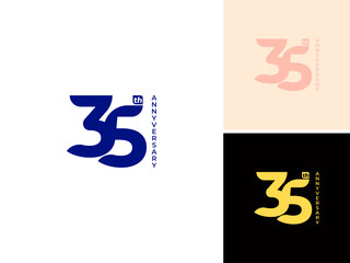 Fototapeta premium ILLUSTRATION 35th ANNIVERSARY DESIGN SIMPLE TEMPLATE LOGO ICON VECTOR