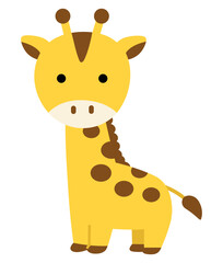 かわいいキリンの全身イラスト © msk