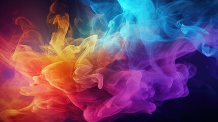 Fototapeta premium Colorful smoke abstract wallpaper. Generative AI