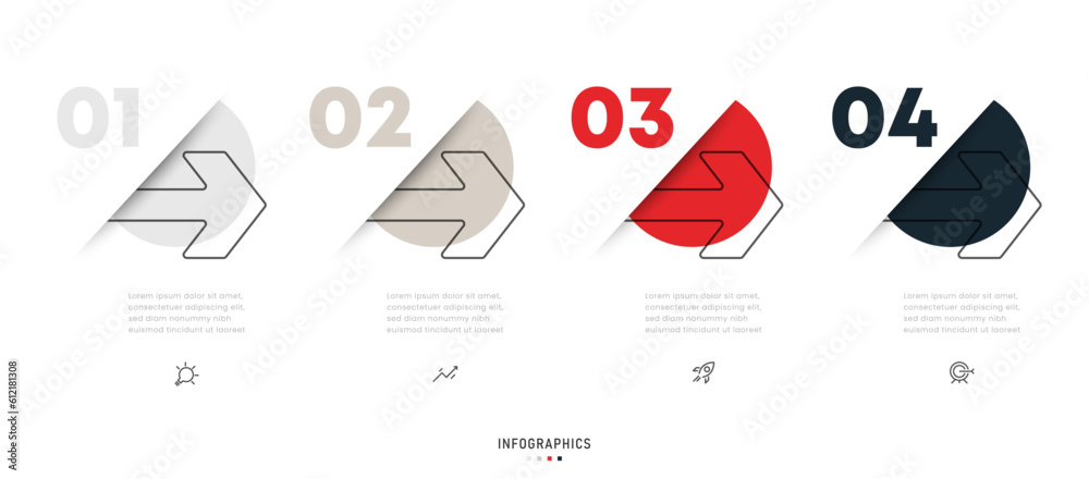 Wall mural vector infographic label design template with icons and 4 options or steps. can be used for process 