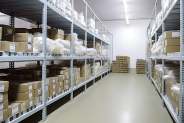  a large warehouse filled with lots of shelves filled with boxes 