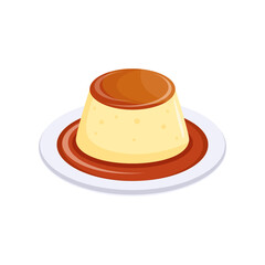Vector illustration of Purin, Japanese Custard Pudding